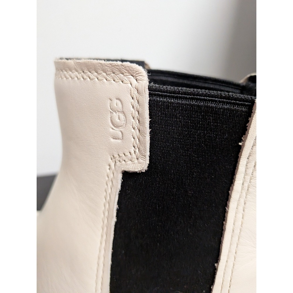UGG Bonham II white and black Leather Chelsea Ankle Boots Womens - Picture 9 of 16